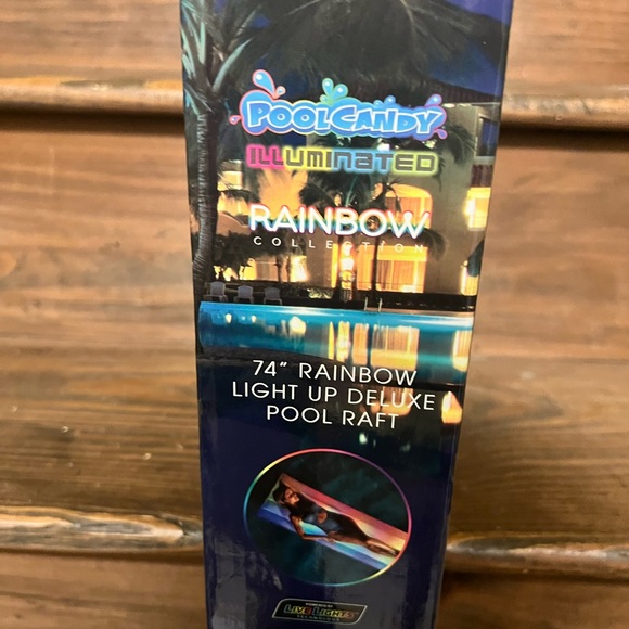 Illuminated Rainbow Pool Raft - Picture 3 of 3